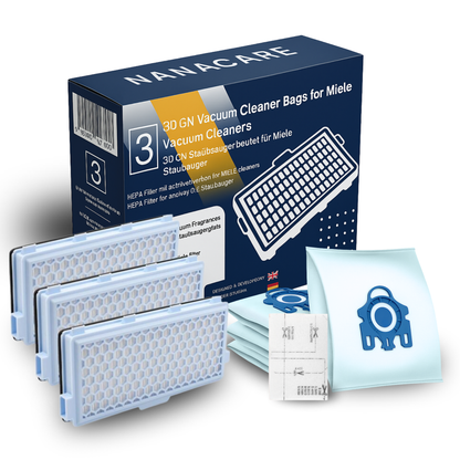 3D GN Vacuum Cleaner Bags & HEPA Filter Set