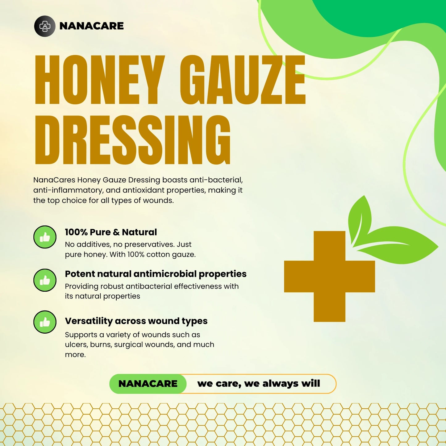 NanaCare Honey Gauze Dressing