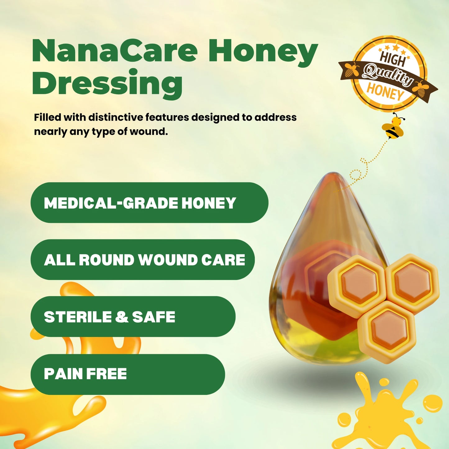 NanaCare Honey Gauze Dressing
