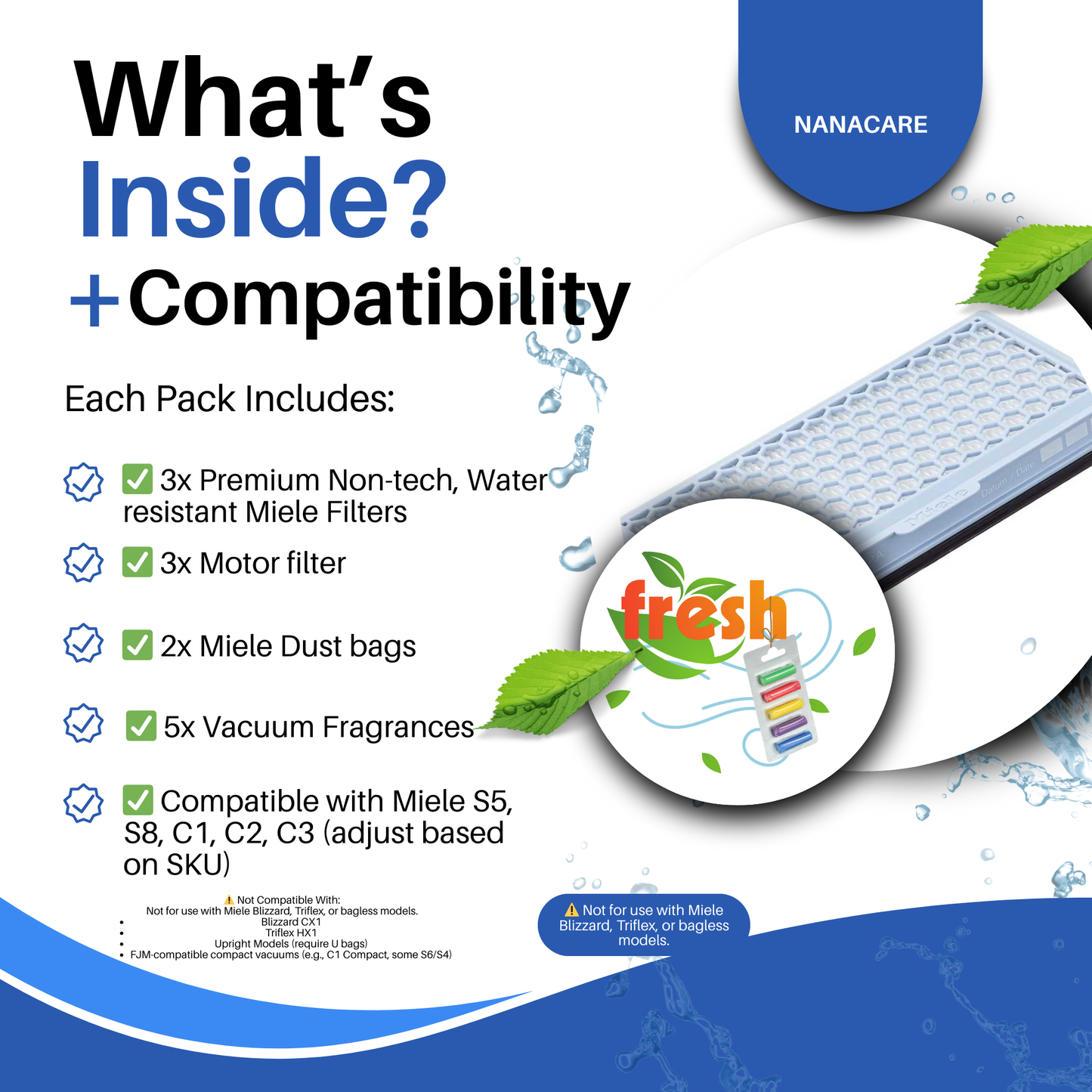 3D GN Vacuum Cleaner Bags & HEPA Filter Set