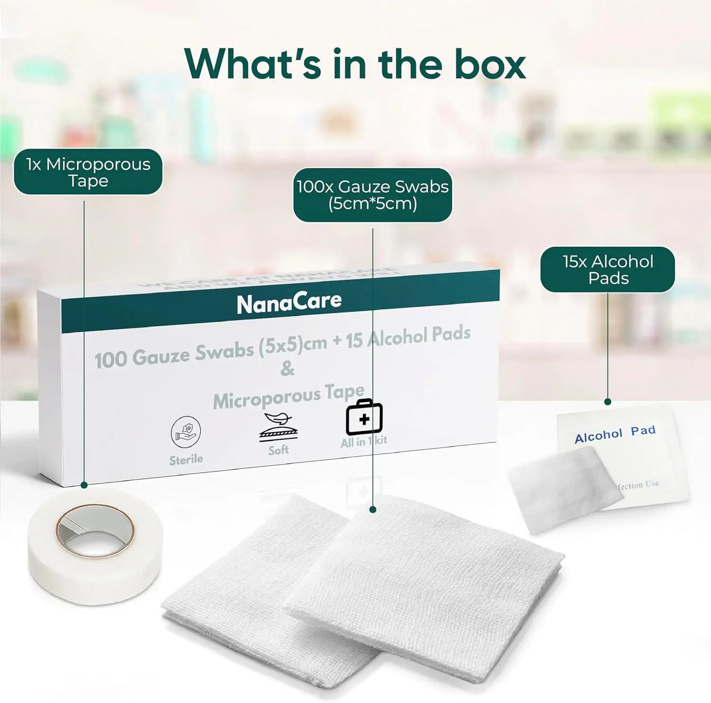 Sterile 2x2 Gauze Wound Care Kit