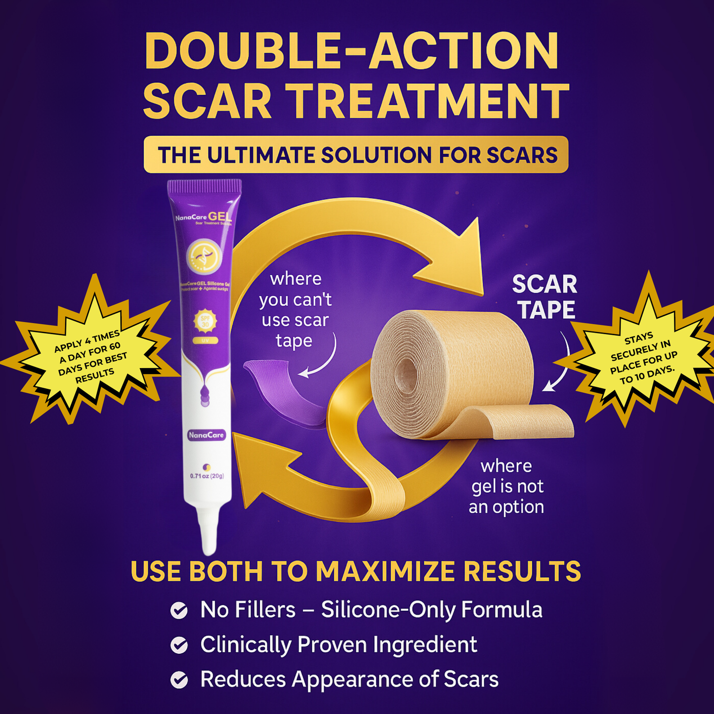 Silicone Scar Gel and Tan Silicone Scar Tape