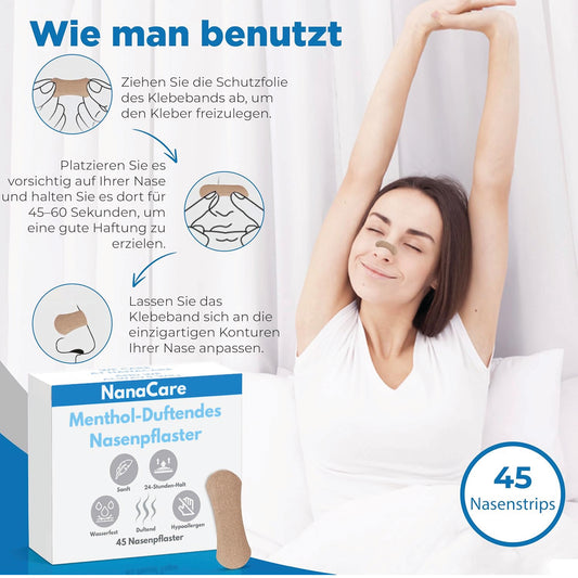 Menthol-Nasenstreifen – Anti-Schnarch-Hilfe (45 Stk.)